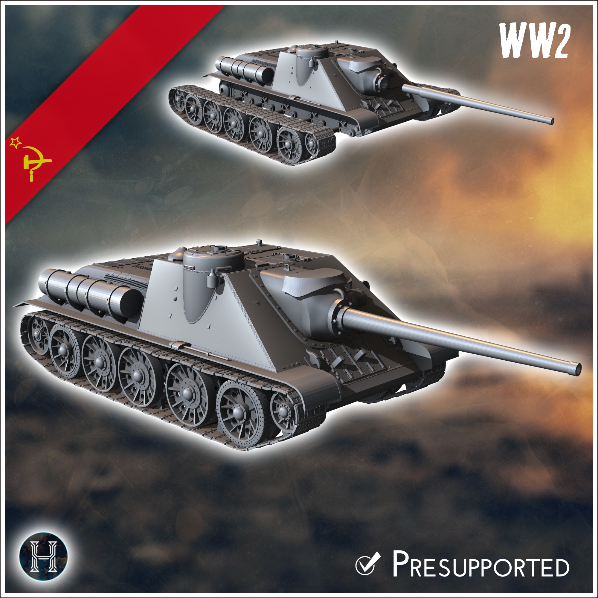 SU-85M tank destroyer - Soviet army WW2 Second World East front Ostfront RPG Mini Hobby